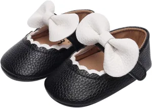 Baby Slip on Shoes Infant Girls Single Shoes Ruffles Bowknot First Walkers Shoes Toddler Sandals Size 5 Toddler Wide