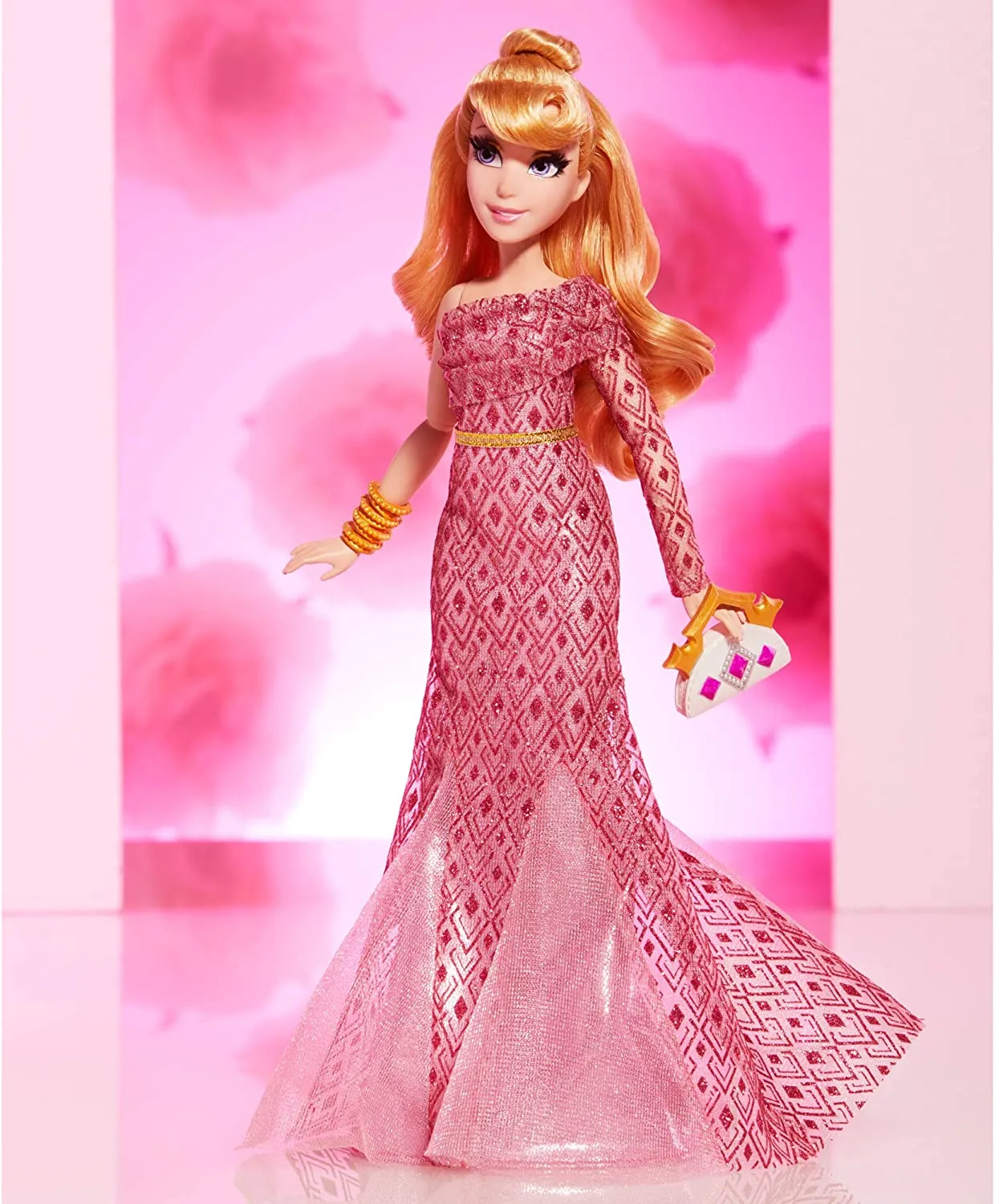 Disney Princess Style Series Aurora Fashion Doll, Contemporary Style Dress with Earrings, Purse, and Shoes, Toy for Girls 6 and Up
