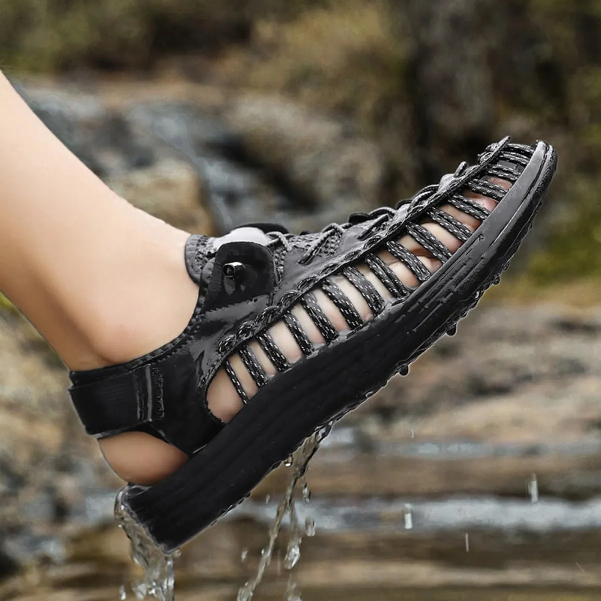 HESBITEUL Mens Sport Sandals Outdoor: Non-Slip MD Slide for Trail Hiking