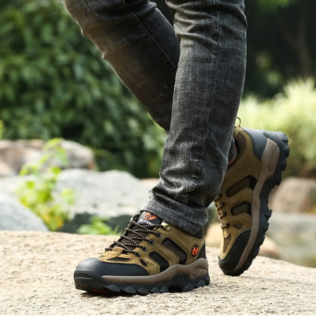 Hiking Boots Mens Walking Shoes Lightweight Trekking Low Casual Outdoor Mountain Trainers Lace-up Sneakers
