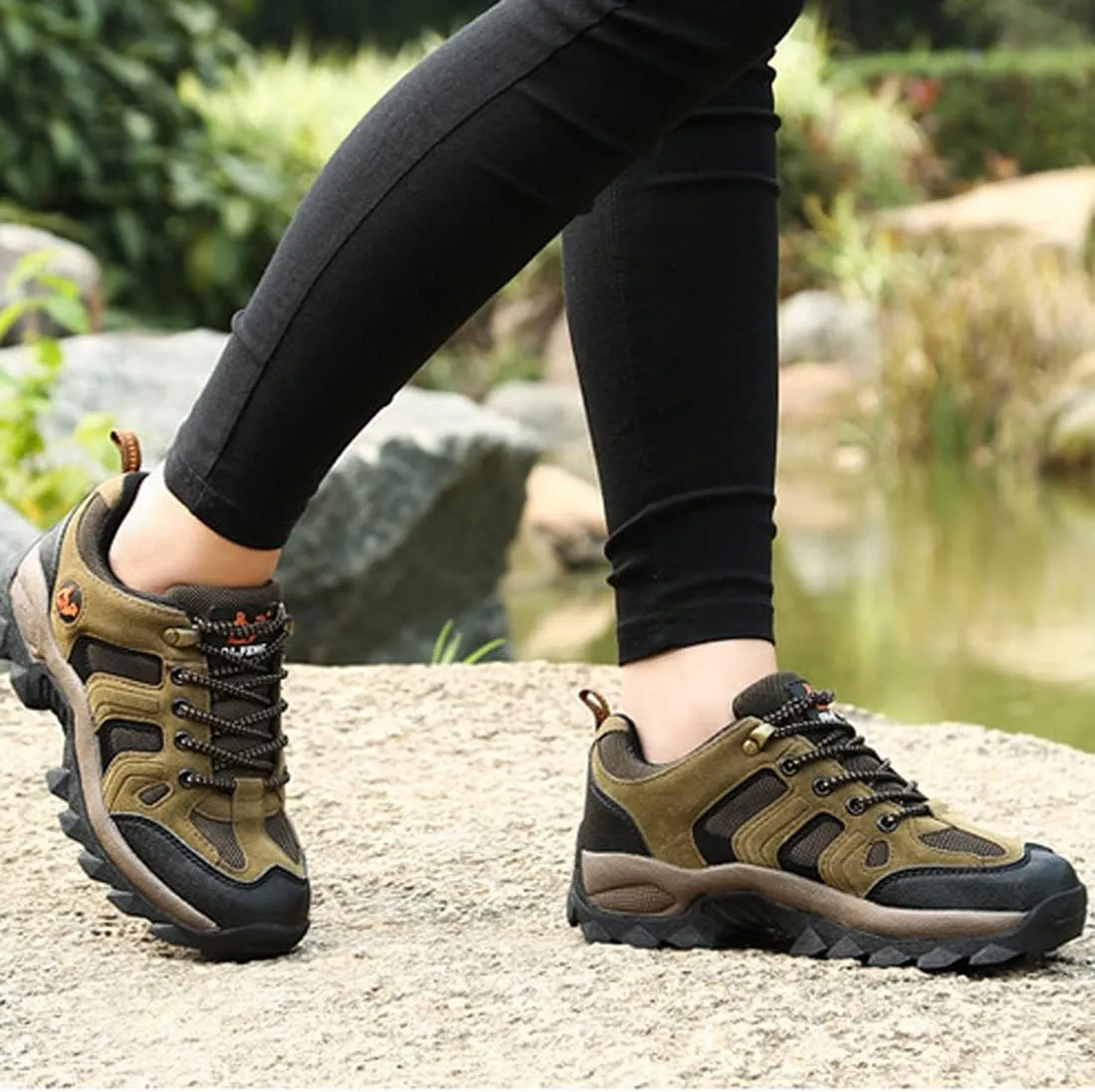 Hiking Boots Mens Walking Shoes Lightweight Trekking Low Casual Outdoor Mountain Trainers Lace-up Sneakers