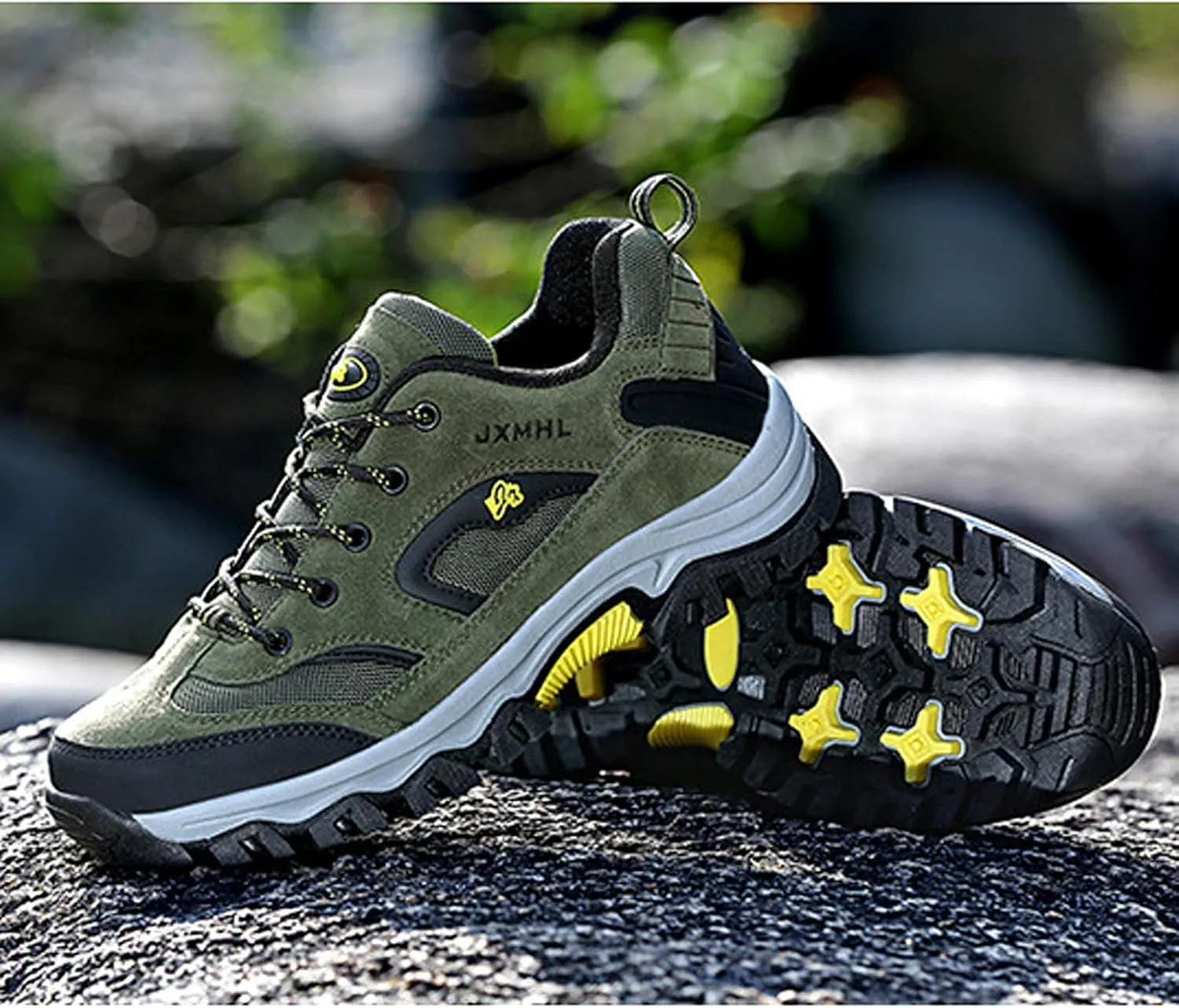 hongrenamz Mens Walking Lightweight Breathable Low Rise Hiking Trekking Waterproof Trainers