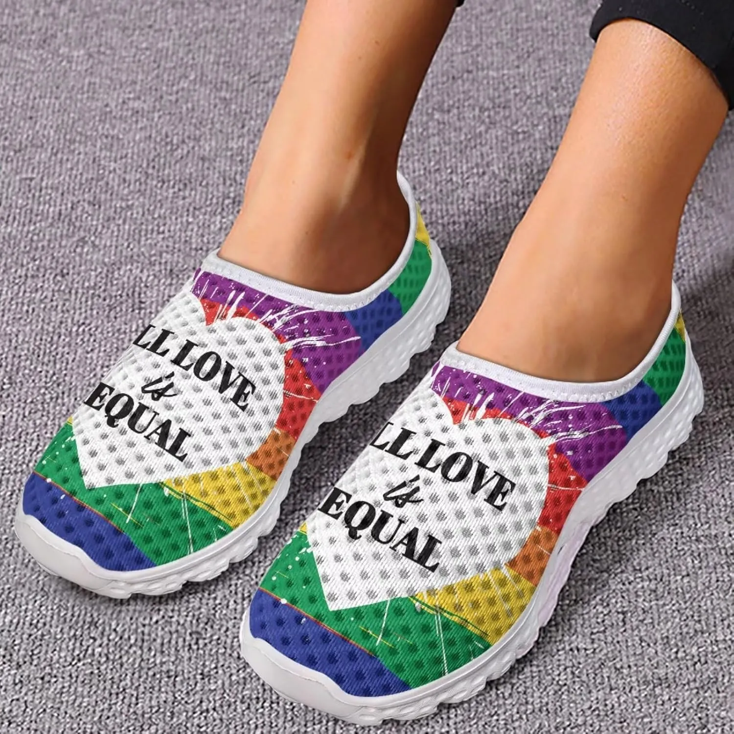 Jeiento LGBT Shoes Fashion Sneakers Running Comfortable Sports Walking Tennis Shoes Gifts for Girls Women
