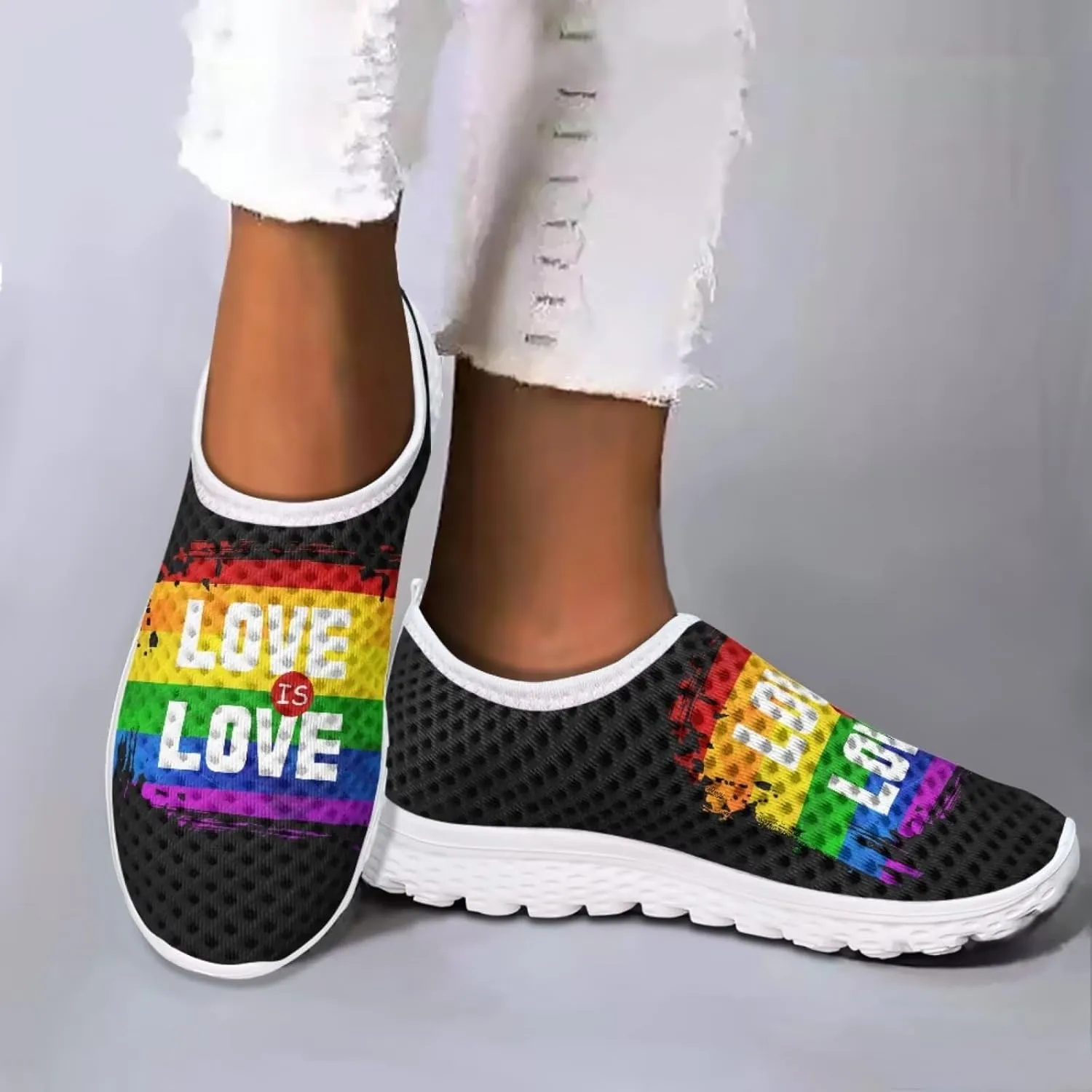 Jeiento LGBT Shoes Fashion Sneakers Running Comfortable Sports Walking Tennis Shoes Gifts for Girls Women