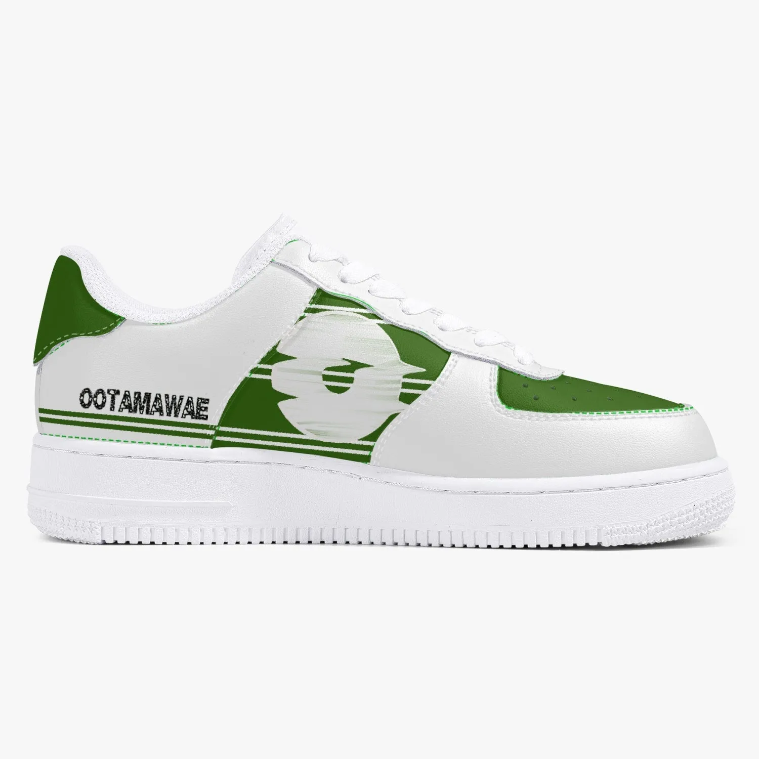 Low Top Leather Sports Sneakers - Green