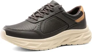 Men's Comfortable Leather Walking Shoes Running Tennis Athletic Gym Workout Cross Training Sneakers