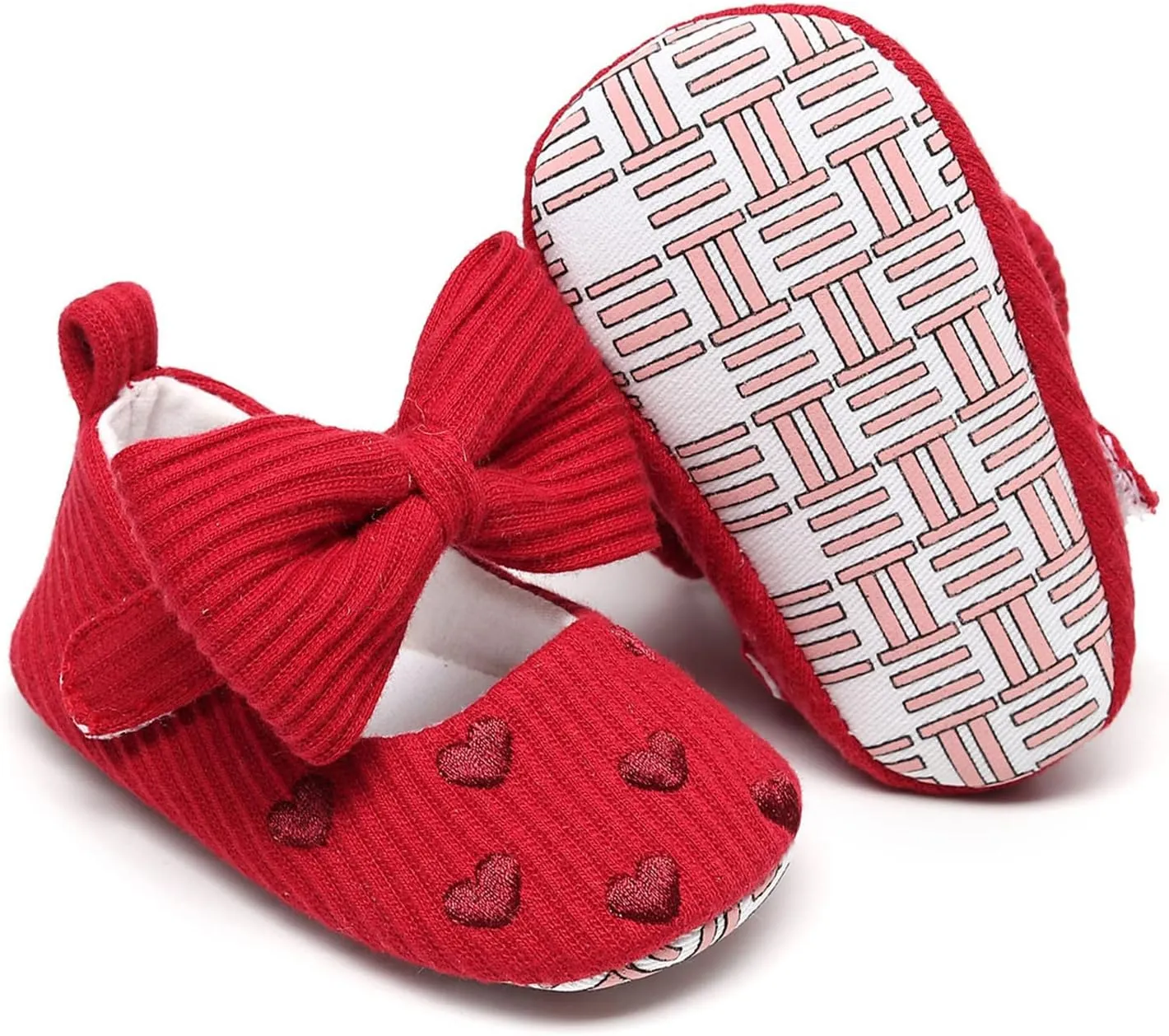 Slip on Canvas Shoes Infant Girls Single Shoes Heart Embroider Bowknot First Walkers Toddler Size 7 Tennis Shoes Boys
