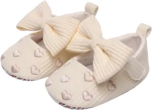 Slip on Canvas Shoes Infant Girls Single Shoes Heart Embroider Bowknot First Walkers Toddler Size 7 Tennis Shoes Boys