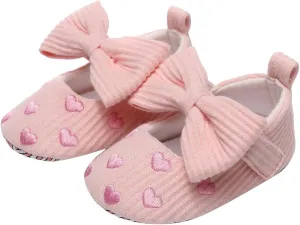 Slip on Canvas Shoes Infant Girls Single Shoes Heart Embroider Bowknot First Walkers Toddler Size 7 Tennis Shoes Boys