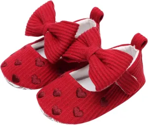 Slip on Canvas Shoes Infant Girls Single Shoes Heart Embroider Bowknot First Walkers Toddler Size 7 Tennis Shoes Boys