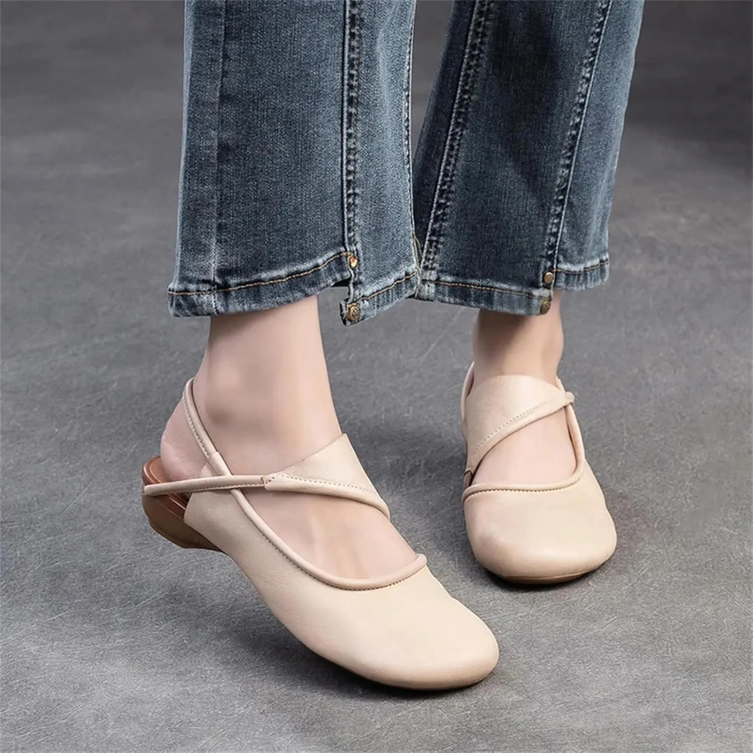 Women's Genuine Leather Moccasins - 3cm Ethnic Summer Platform Flats