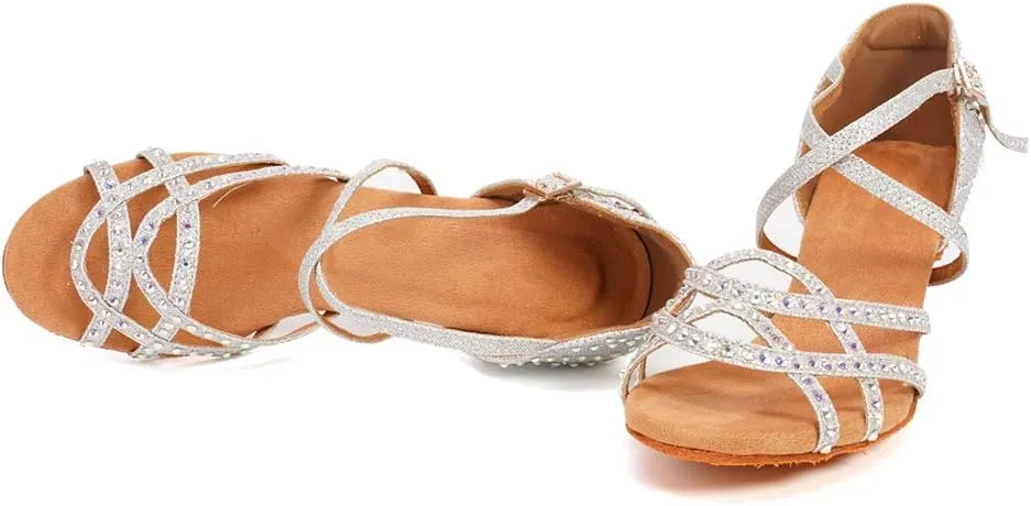 YKXLM Women's Professional Latin Dance Shoes, Ballroom Performance Dance Shoes,Model WH7011