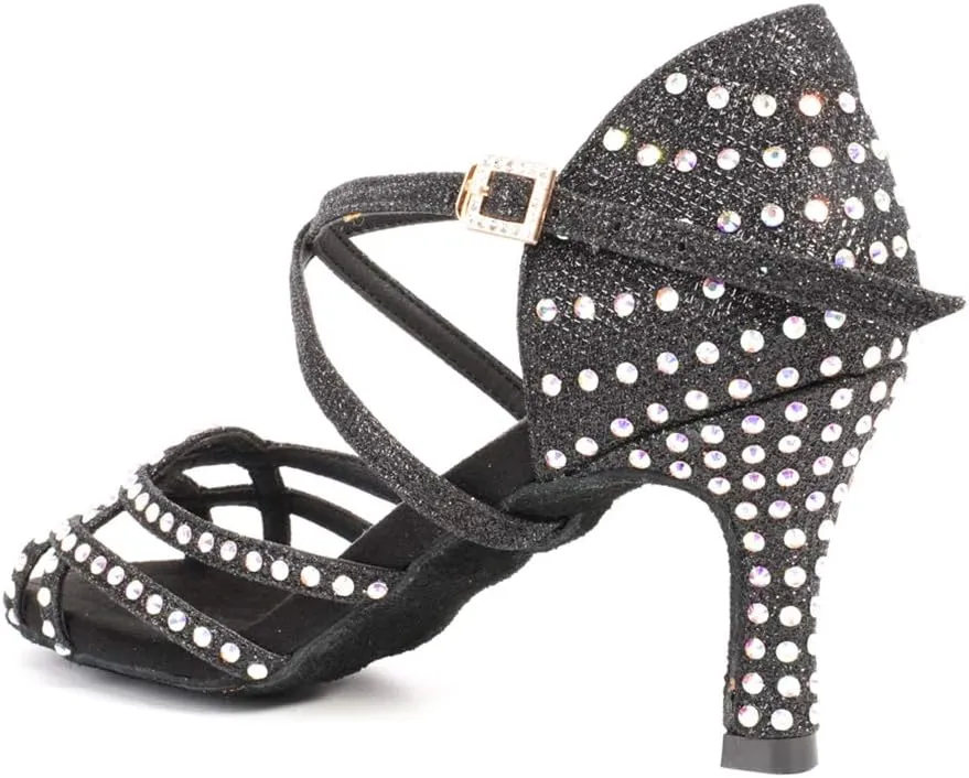 YKXLM Women's Professional Latin Dance Shoes, Ballroom Performance Dance Shoes,Model WH7011