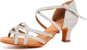 YKXLM Women's Professional Latin Dance Shoes, Ballroom Performance Dance Shoes,Model WH7011