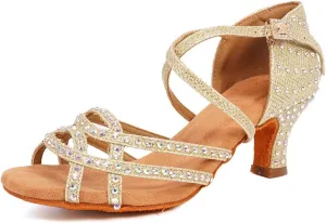 YKXLM Women's Professional Latin Dance Shoes, Ballroom Performance Dance Shoes,Model WH7011