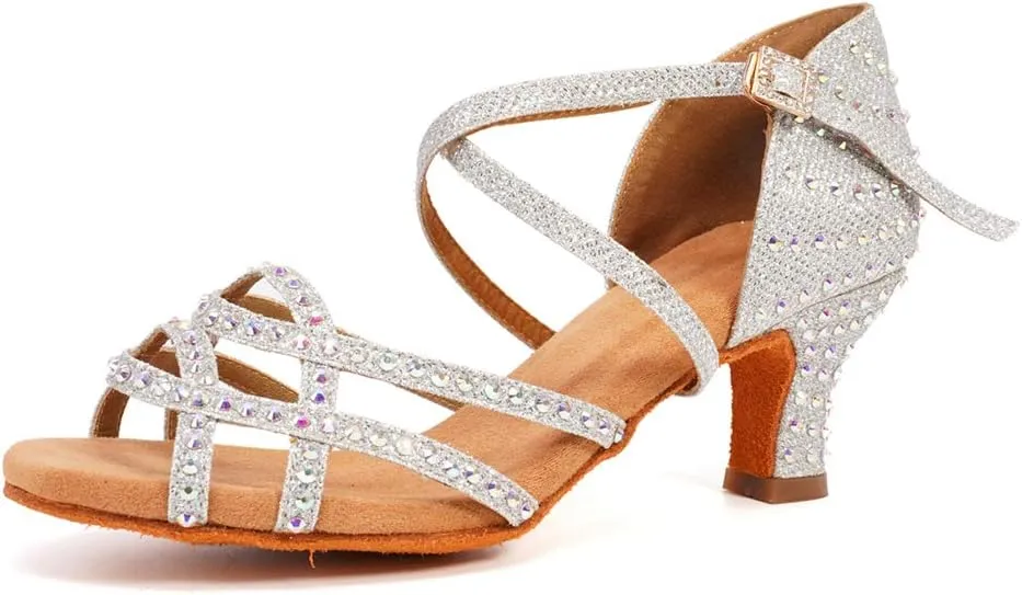 YKXLM Women's Professional Latin Dance Shoes, Ballroom Performance Dance Shoes,Model WH7011